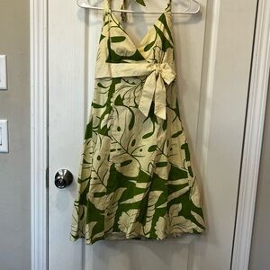 Trixxi Green Floral Halter Dress Y2K Tropical Spring Easter Dress size 3
